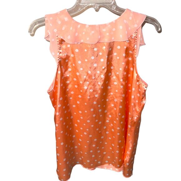 Oscar de la Renta Pink Label Pink and White Polka Dot PJ Set Size Medium 68938T - Picture 4 of 7